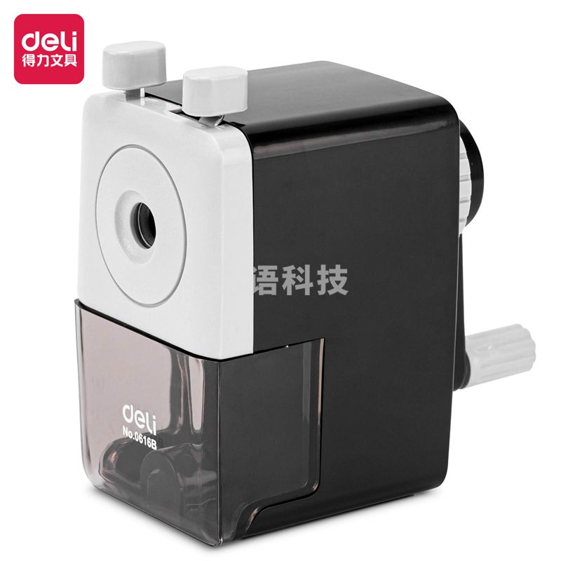 得力 手摇削笔机铅笔削笔器转笔刀笔刨转笔刀 0616B黑色