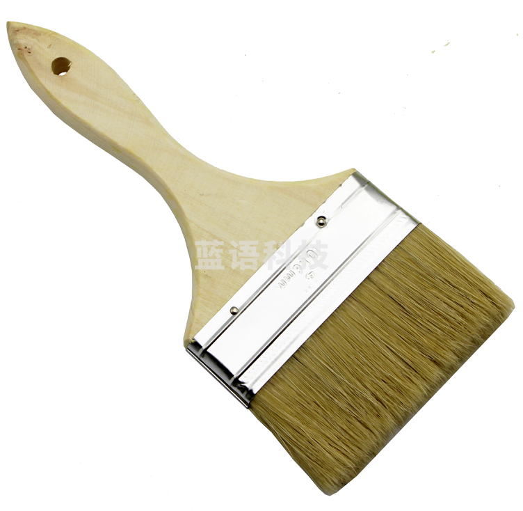 巨联（JULIAN ) 油漆刷木柄猪毛刷猪鬃刷文玩毛刷扫灰清洁毛刷 4” 宽约100mm