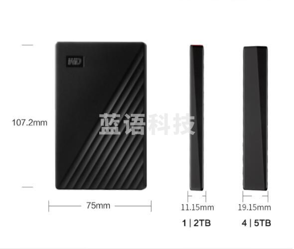 西部数据 2TB USB3.0移动硬盘My Passport随行版 2.5英寸 黑色