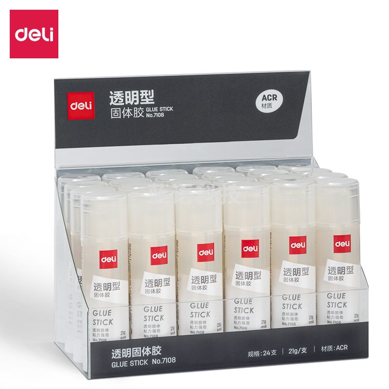 得力7108强力固体胶(透明)(21g/支)