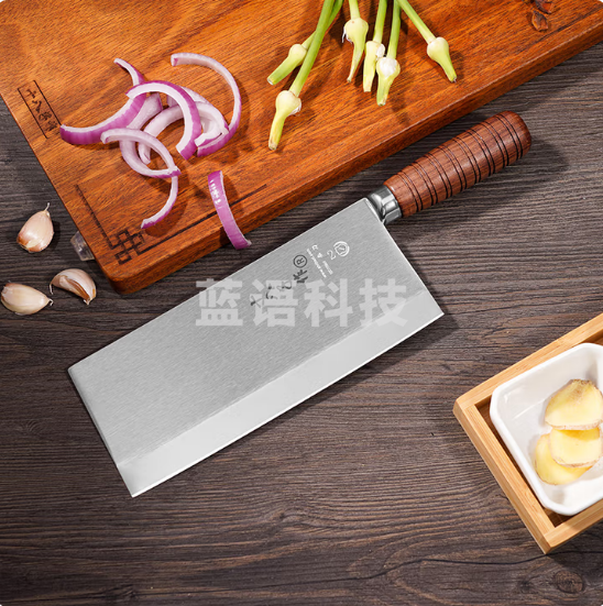 十八子作  专业中式厨师刀具 辊锻工艺花梨木柄菜刀2号桑刀S318-S2