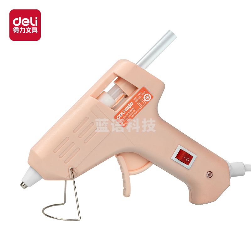 得力（deli）热熔胶枪20W防烫高粘胶棒枪 YC702-2粉色胶枪