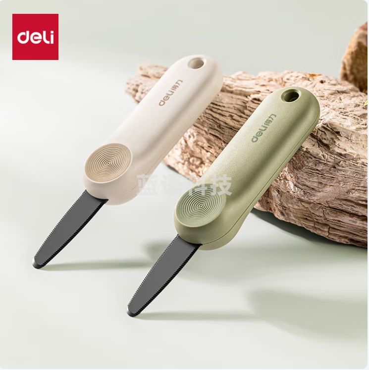 得力(deli)自动锁定中号锯齿刀  安全快递开箱刀 美工刀 可锯可割 TD6灰