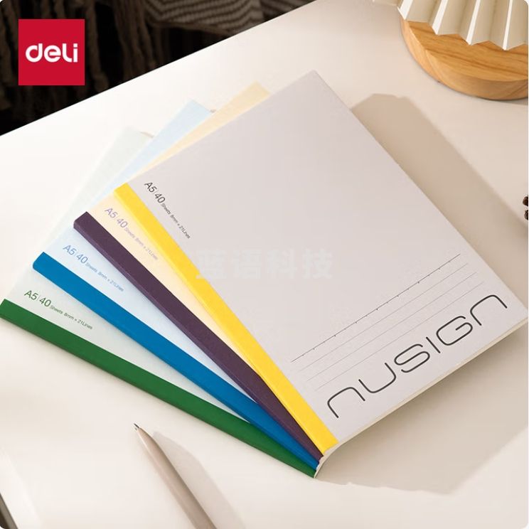 得力（deli)纽赛A5/40张 4本装 软抄本无线装本NS350