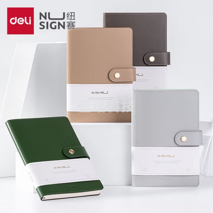 得力(deli)纽赛商务搭扣笔记本A5会议记录记事本随机颜色NS299