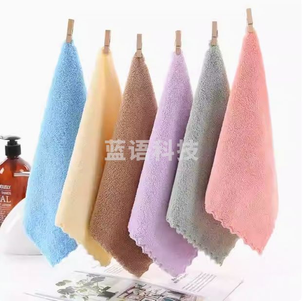 小方巾 吸水 25*25cm 珊瑚超柔