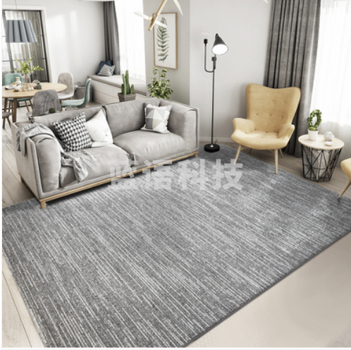 地毯客厅茶几毯北欧现代简约欧式家用地毯卧室ins风床边地垫灰色（1米59*1米  ）
