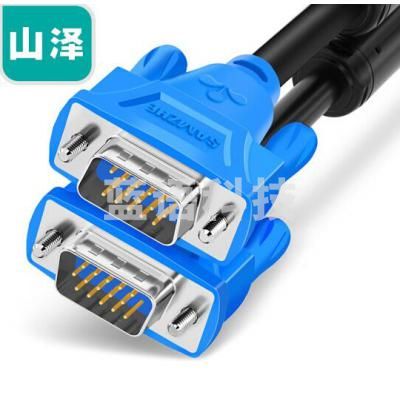 山泽(SAMZHE)VM-1030 VGA线高清双磁环蓝头vga3+6线芯针/针3米 电脑投影仪显示器视频线数据信号线