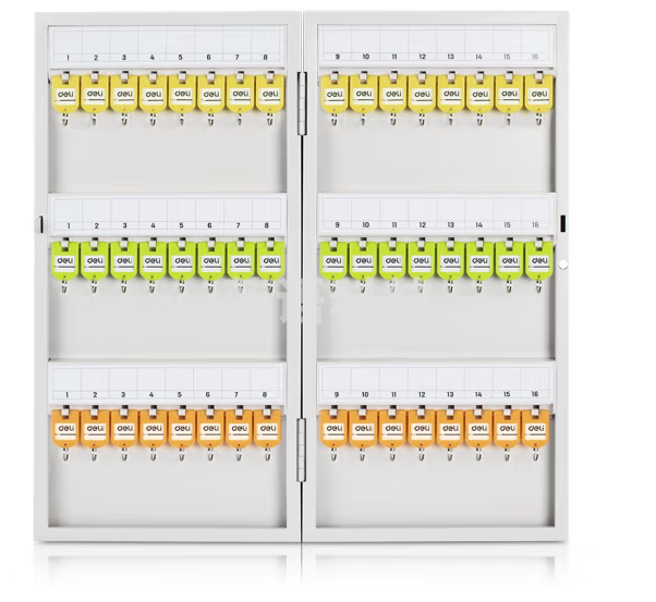 得力(deli)9323 金属钥匙柜钥匙箱壁挂式汽车钥匙管理箱子锁匙收纳盒 加厚款48位三排