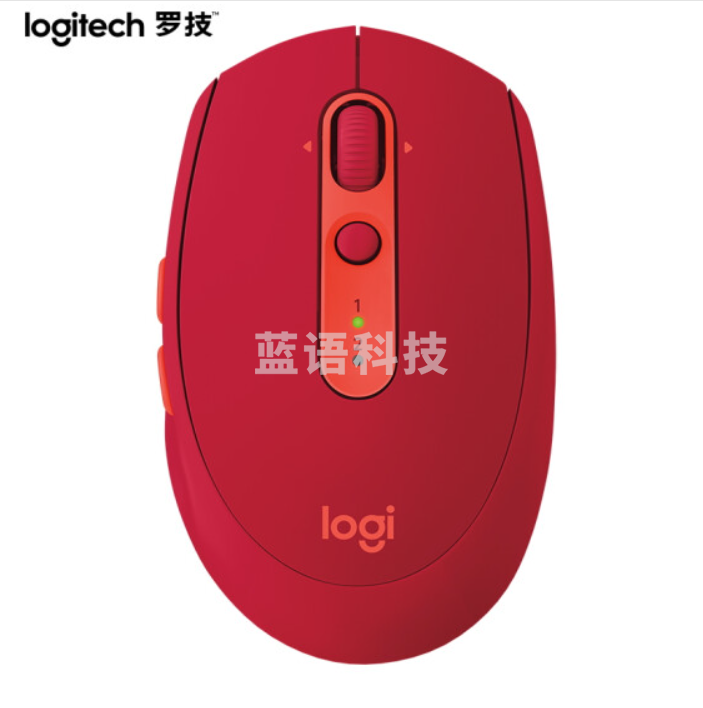 罗技 M590 轻音鼠标 无线蓝牙双模 办公鼠标 对称鼠标 带优联接收器 多设备静音无线鼠标_宝石红