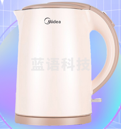 美的(Midea) 电水壶热水壶1.5L大容量 304不锈钢电热水壶 家用双层隔热防烫烧水壶 浅粉色 H415E2J