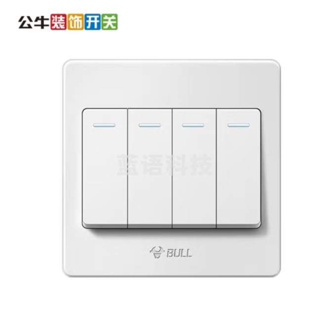 公牛墙壁开关 四开单控开关   G07K412Y