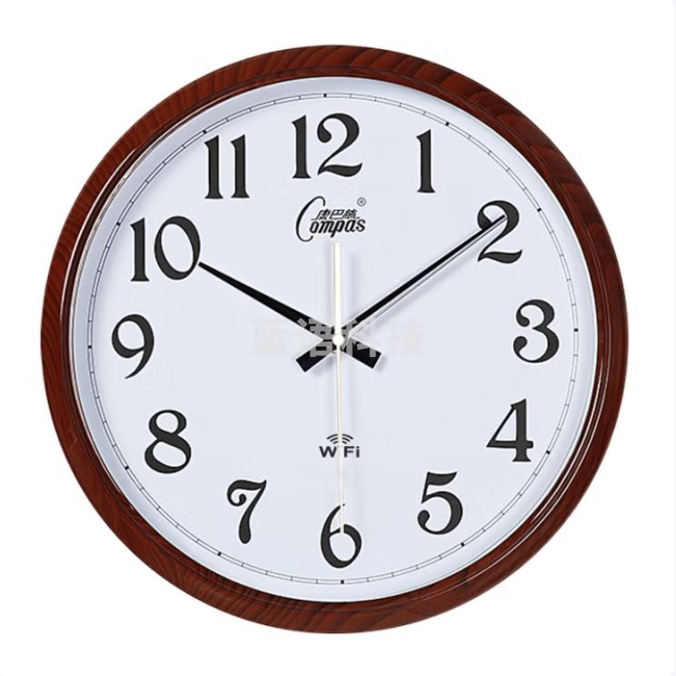 康巴丝  13英寸33*33*5cm三代智能电波钟 挂钟考场自动追时校正2100S经典咖