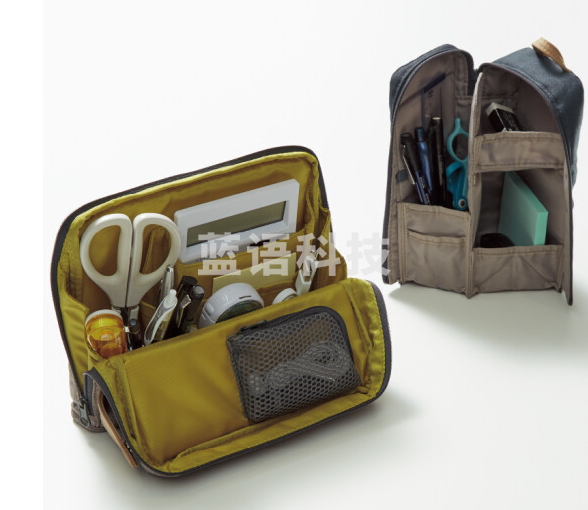 国誉(KOKUYO)TOOL大容量F-VBF210S笔袋小学生文具收纳铅笔盒 茶色 1个