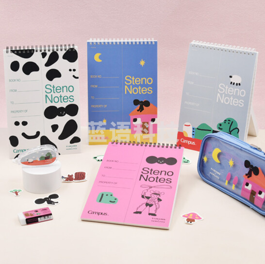 国誉(KOKUYO)WSG-SN3MB66-3塔卡沙螺旋笔记本子Tyakasha联名速记本6x9寸 8mm中央分栏线 60张 格林先生数羊