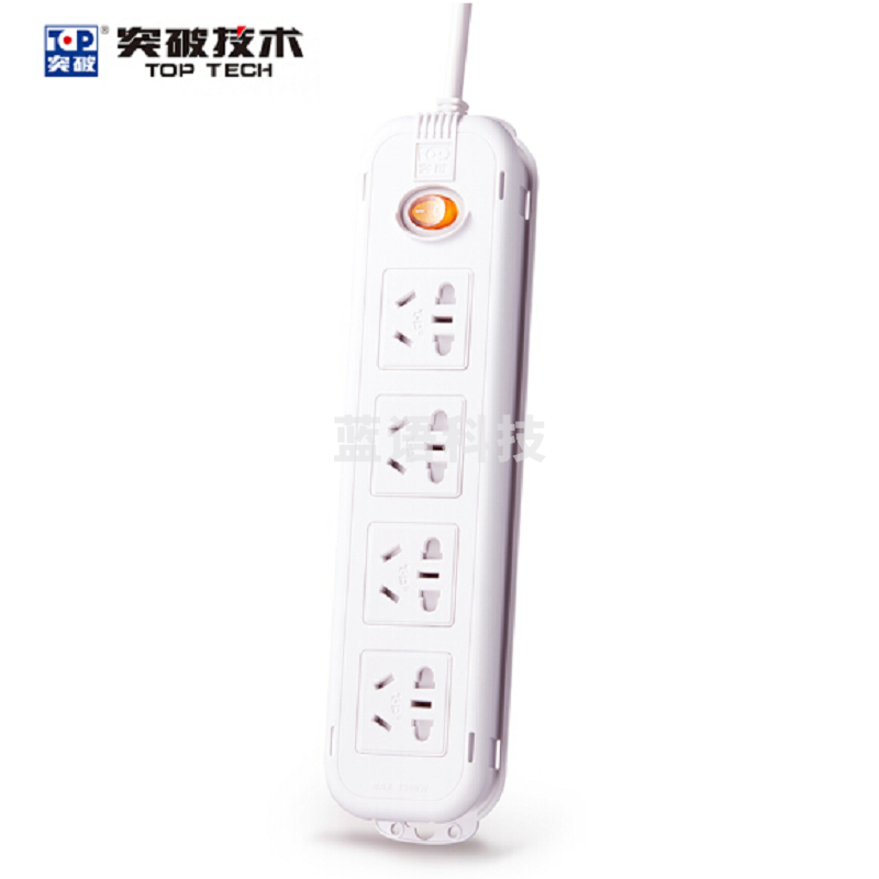 突破 /TOP T1K4 (3m)一控四位 新国标插座3米