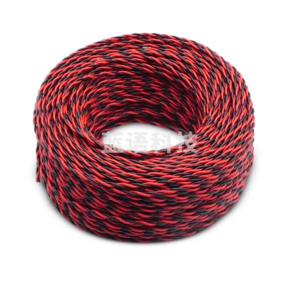 1平方红黑双绞花线  麻花线  100米/盘 货号：JC
