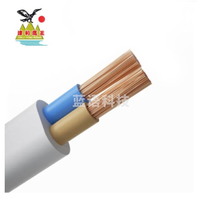 津利鹰王 RVV护套线 2*2.5平方 白色护套线两芯包皮线电源线95米/盘