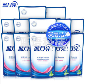 蓝月亮 深层洁净护理洗衣液袋装500g*12 自然清香 补充装