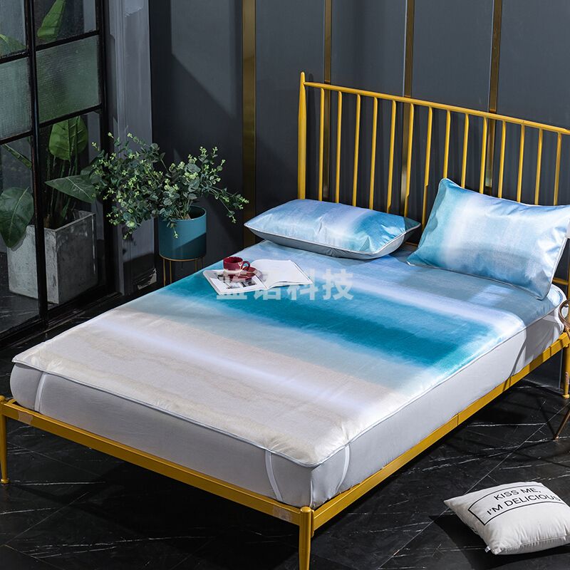 艾薇 单人冰丝席单件学生宿舍凉席夏季可折叠可水洗空调席子 如歌90*190cm