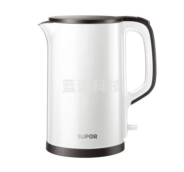 苏泊尔（SUPOR）电水壶热水壶1.5L大容量 家用烧水壶304不锈钢 便携式烧水壶双层防烫一体无缝内胆SW-15T66B 白色