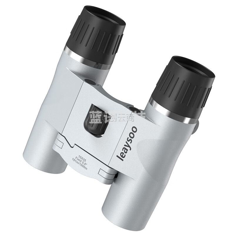 雷龙（leaysoo）悦影10X25便携银色儿童成人双筒望远镜 高清高倍微光夜视 户外登山旅游演唱会球赛迷你望远镜