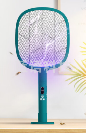 榄菊 电蚊拍充电式 紫光带底座