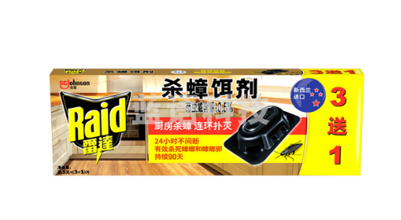 雷达(Raid) 全窝端 蟑螂屋 杀蟑饵剂 (3+1片)