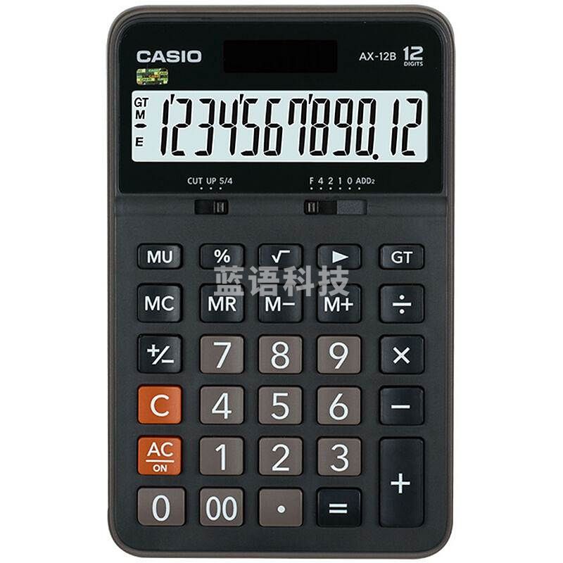 卡西欧 AX-12B 办公计算器 中型塑料面板