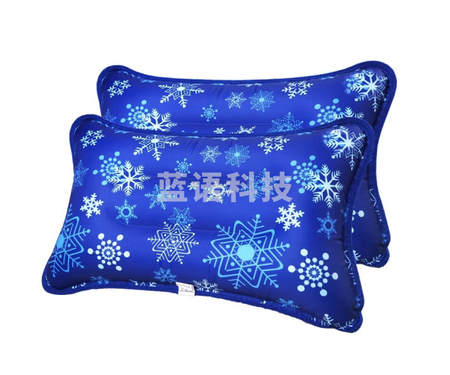夏季午睡成人水枕头 深蓝雪花55*35cm【冰枕+冰晶】 单只装