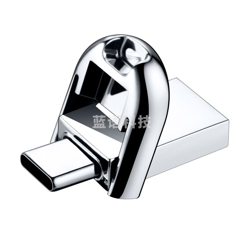 爱国者(aigo)64GB Type-C USB3.1 U盘 U358 银色 金属mini款 双接口 手机电脑用