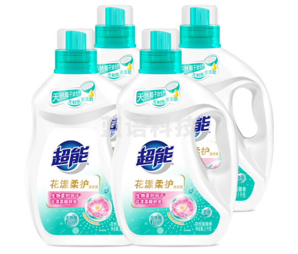 超能 花漾柔护洗衣液 花悦蔷薇香12斤套装（1kg*2桶+2kg*2桶）