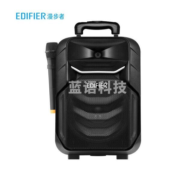 漫步者（EDIFIER）A3-8S 8英寸专业移动多媒体音响 广场舞音响 蓝牙拉杆音箱 户外音响 会议音响含2个话筒 黑色