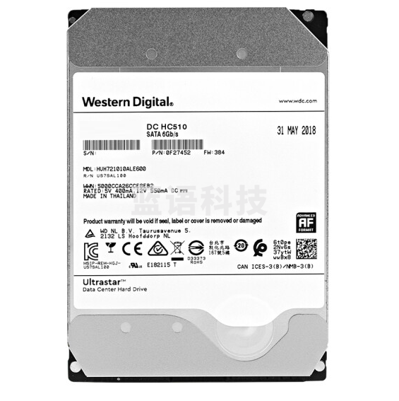 西部数据   WUH721818ALE6L4 企业级硬盘 18TB  HC550 SATA6Gb/s 7200转512M 氦气密封