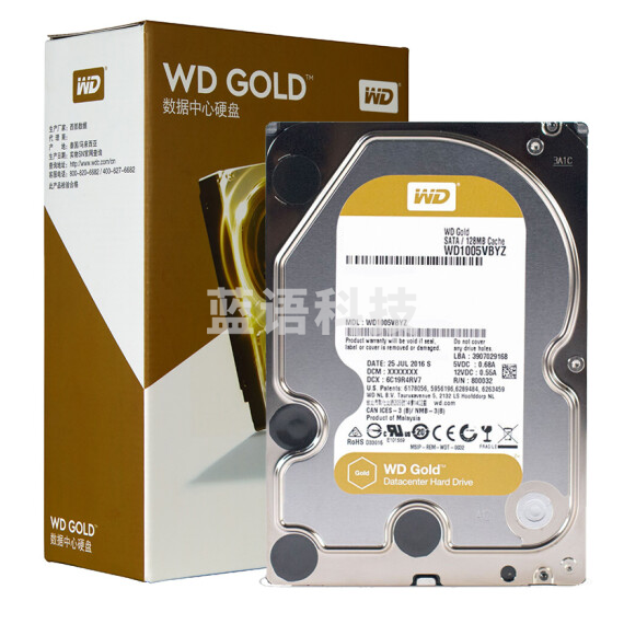 西部数据金盘 14TB SATA6Gb/s 7200转512M 企业硬盘(WD141VRYZ)