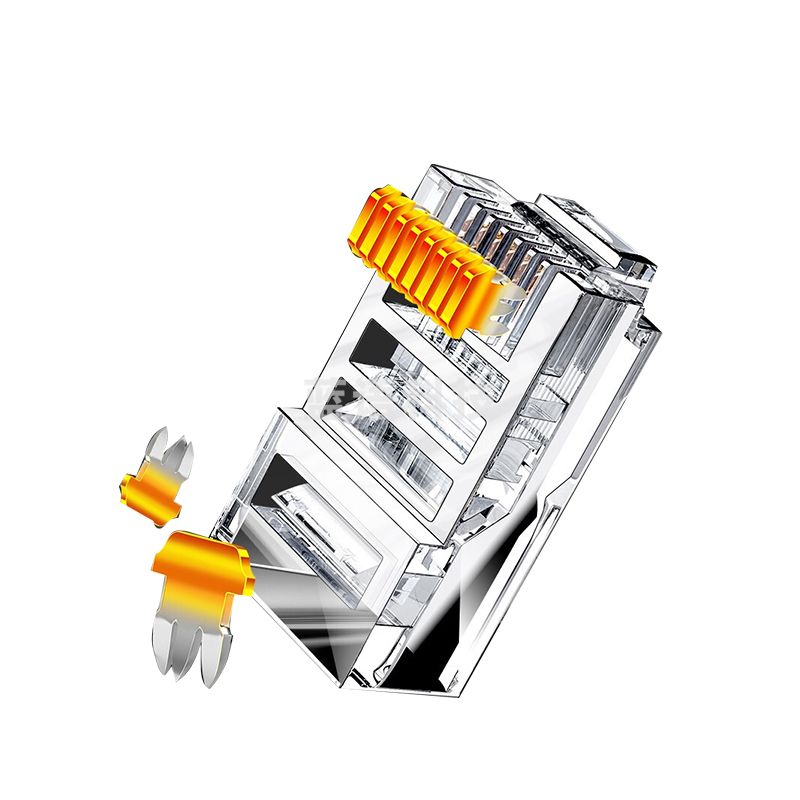 山泽（SAMZHE）FV-51008P8C超五类网络水晶头100个/盒 镀金非屏蔽RJ45网线接头CAT5e水晶头