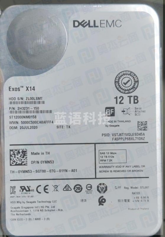 戴尔服务器硬盘 工作站硬盘12TB