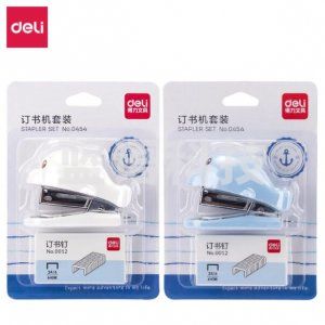 得力0454 卡通迷你订书机套装(白)(台)