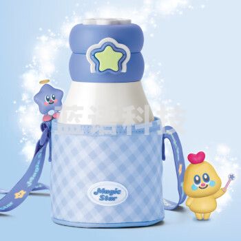 乐扣乐扣（LOCK&LOCK）保温大肚杯 WINK星星卡通316L不锈钢一杯三盖保温饮水杯子560mL 蓝色LHC1493BLU