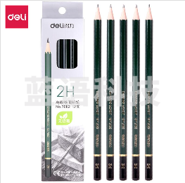 得力7082高级绘图铅笔2H 12支/盒