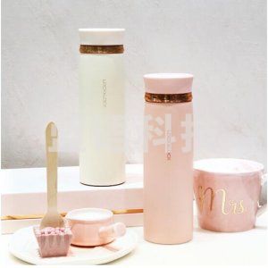 乐扣乐扣 LOCK&amp;amp;LOCK LHC4131PIK 不锈钢保温杯 菲特旋转盖水杯 粉色450ml