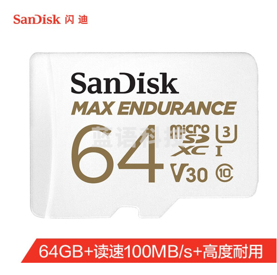 闪迪 64GB TF（MicroSD）存储卡 适用于监控摄像头 行车记录仪内存卡 读速100MB/s 写速40MB/s SDSQQVR-064G-ZN6IA