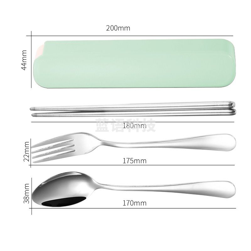 不锈钢餐具 勺子 叉子 筷子三件套  货号：ZJ