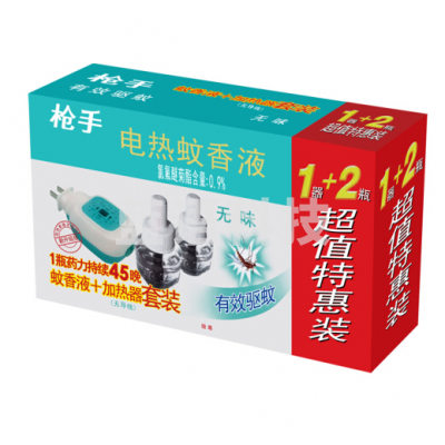 枪手 电热蚊香液1器+2液 驱蚊液蚊不叮 JDXC02011454314632