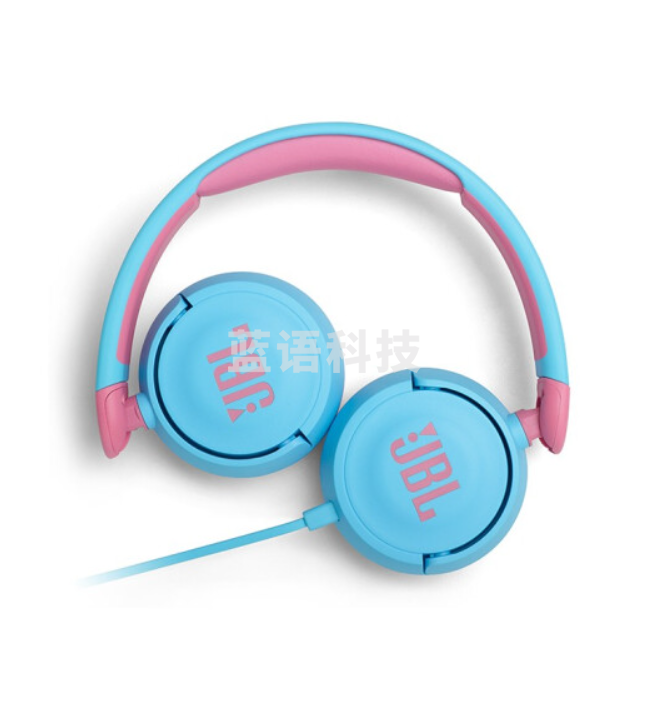 JBL JR310 头戴式儿童耳机 学生学习网课耳机 线控带麦克风低分贝儿童耳麦 苹果安卓手机通用 蓝色