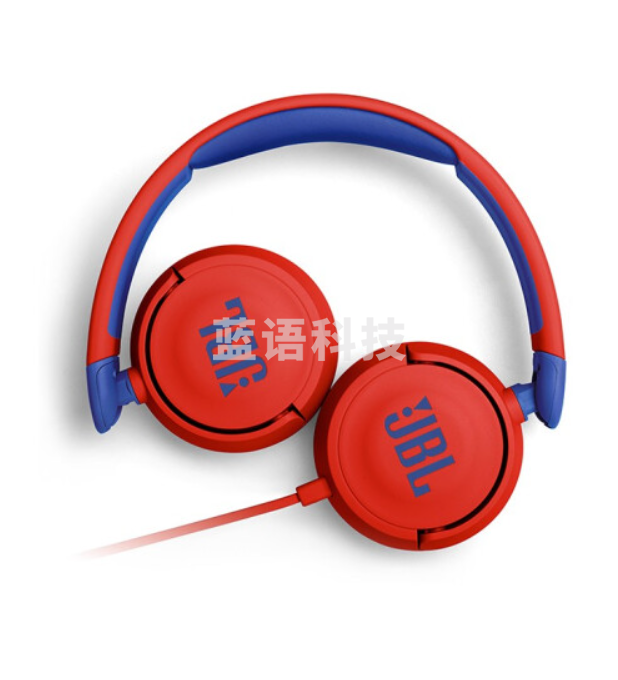 JBL JR310 头戴式儿童耳机 学生学习网课耳机 线控带麦克风低分贝儿童耳麦 苹果安卓手机通用 红色