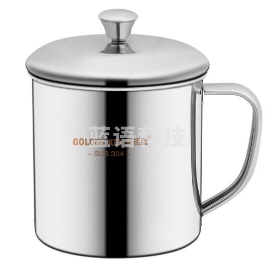 金钥匙(GOLDEN KEY)GK-KB120 304不锈钢 成人水杯办公室口杯泡茶杯带手柄茶杯(成人款带盖)
