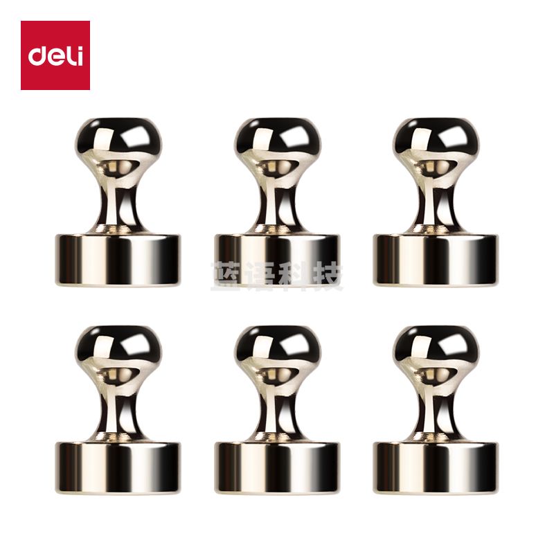得力（deli）Ф12mm金属强磁磁钉 磁吸白板磁扣强磁磁钉MB413(6个/卡)