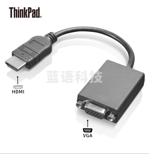 联想  0B47069 笔记本转接头转换器转接线 HDMI转VGA  黑色