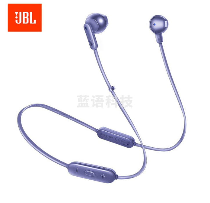 JBL TUNE215BT 无线蓝牙耳机 半入耳式运动耳麦 蓝牙5.0 Type-C极速充电 长续航 苹果安卓耳机 丁香紫